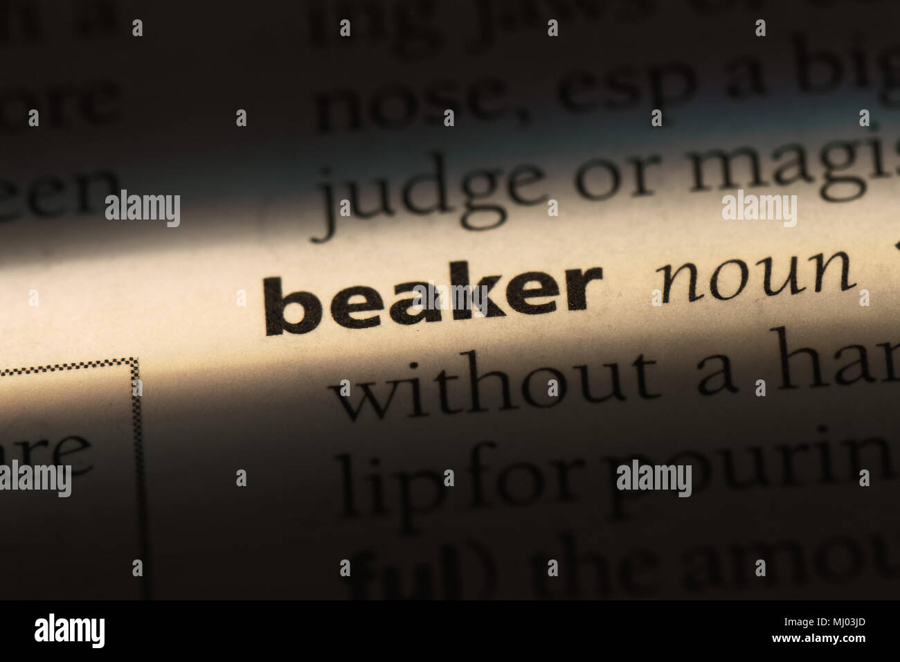 beaker word in a dictionary. beaker concept Stock Photo Alamy