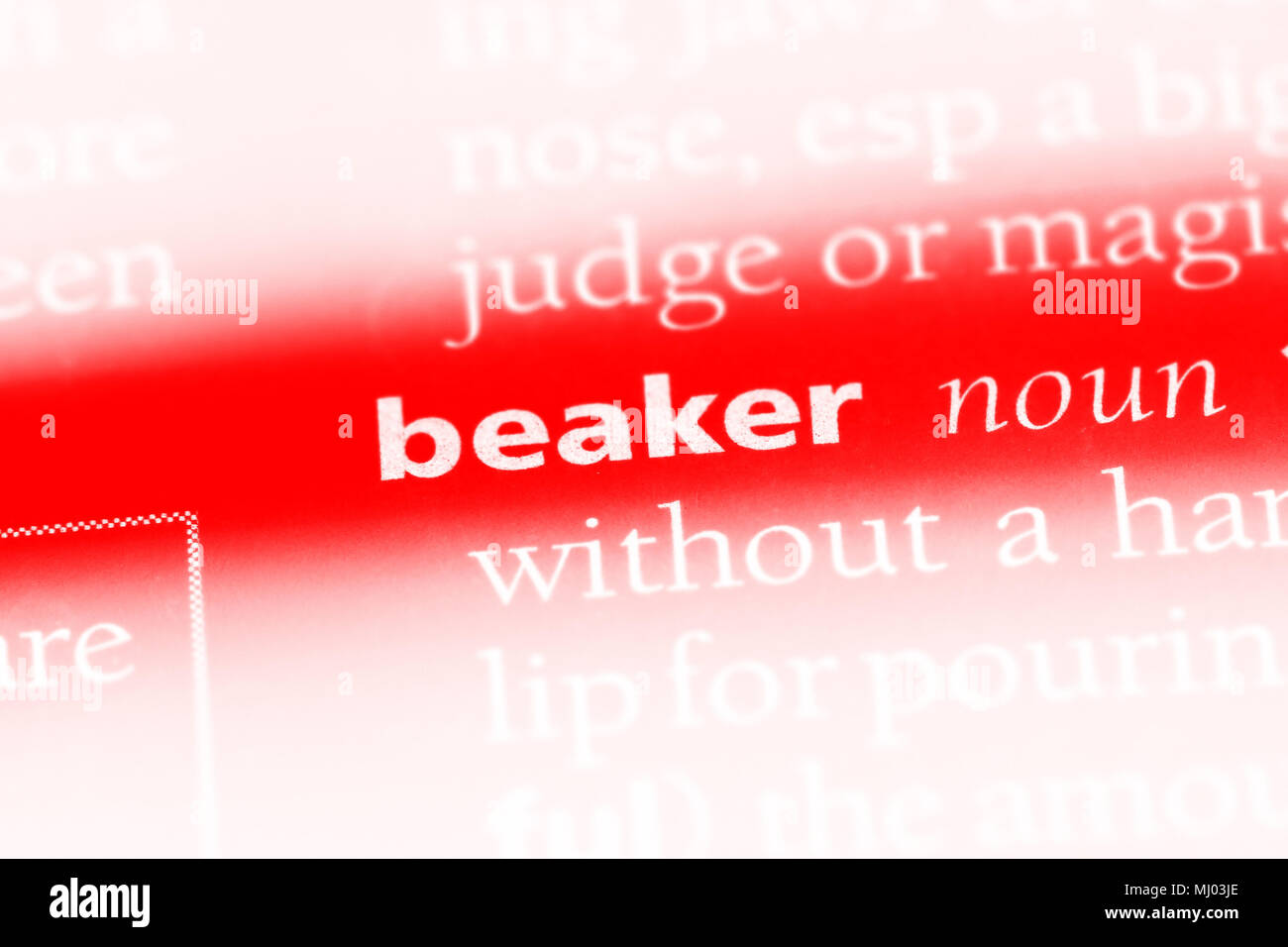 beaker word in a dictionary. beaker concept Stock Photo Alamy