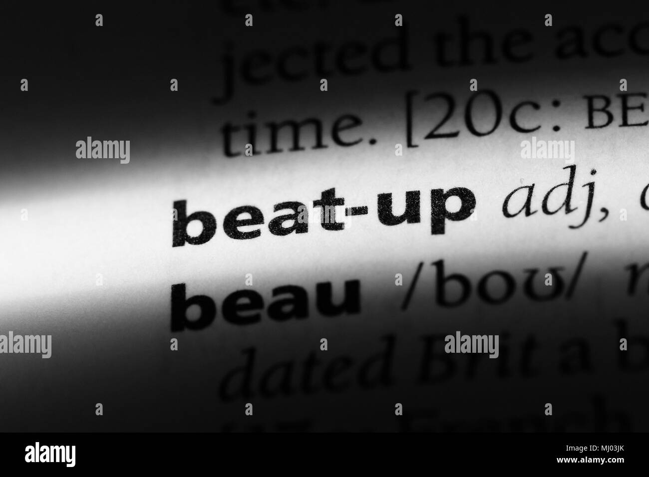 beat-up word in a dictionary. beat-up concept Stock Photo - Alamy