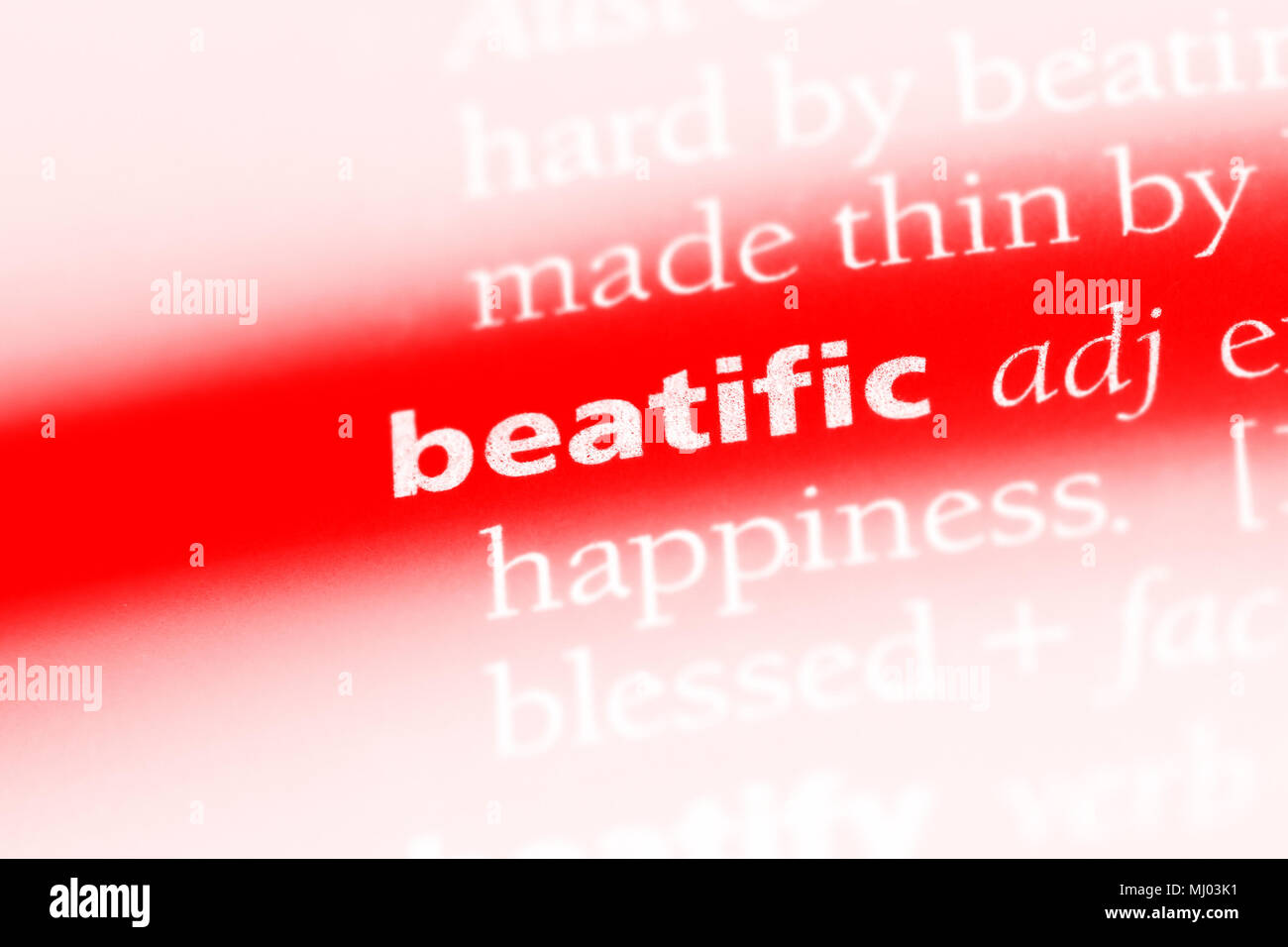 beatific word in a dictionary. beatific concept Stock Photo - Alamy