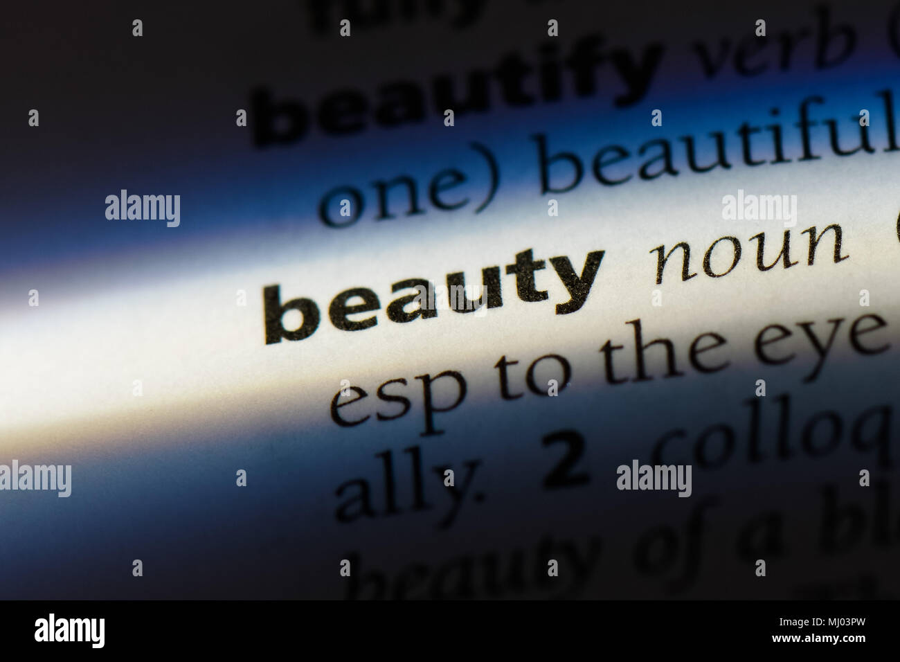 beauty word in a dictionary. beauty concept Stock Photo Alamy