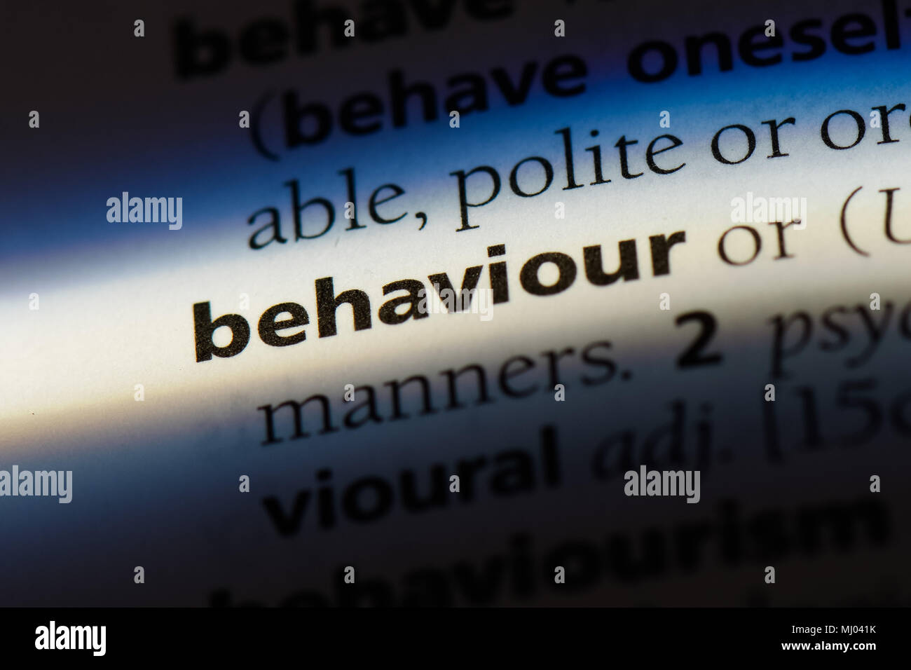 behaviour word in a dictionary. behaviour concept Stock Photo Alamy