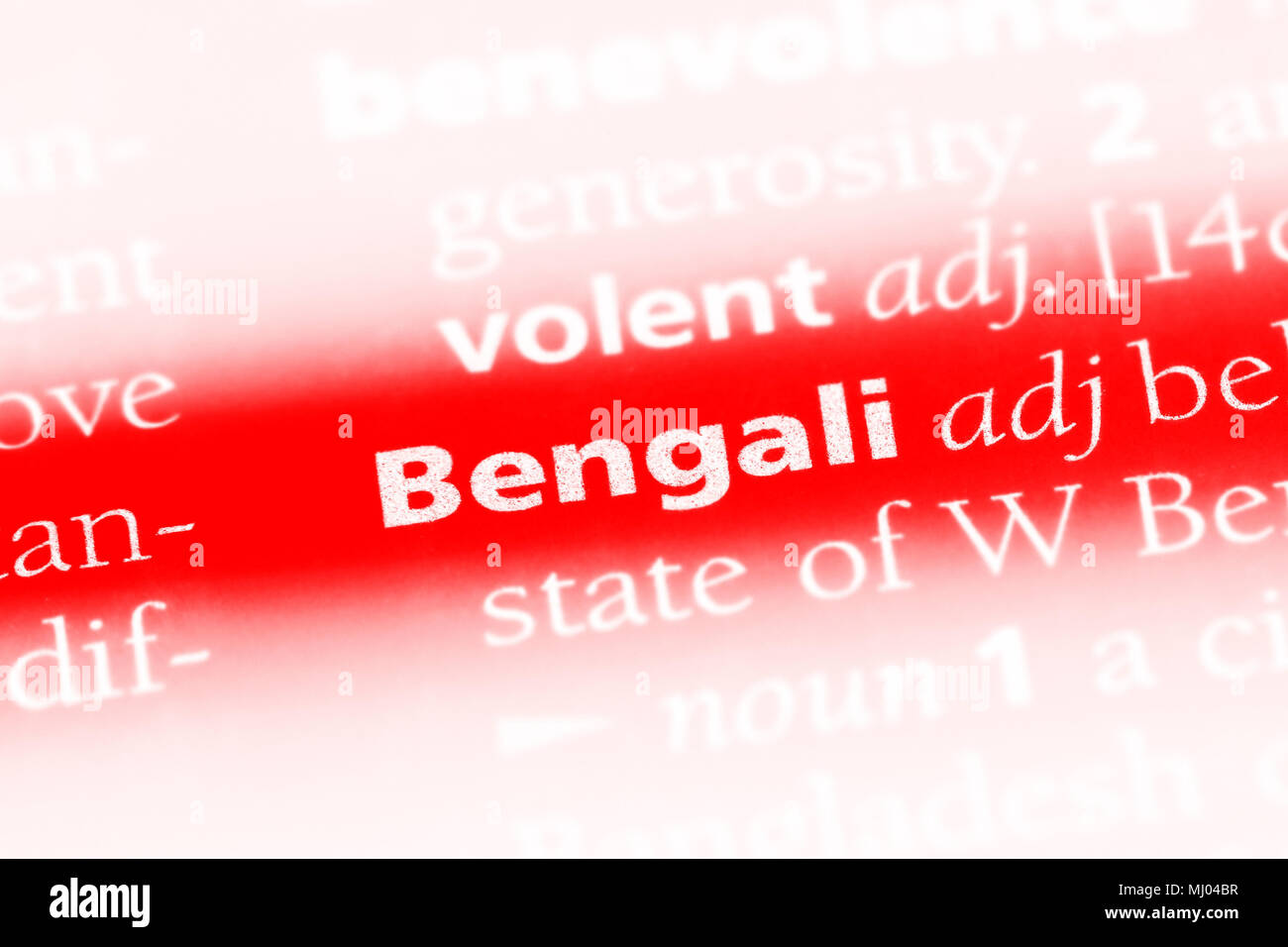 bengali word in a dictionary. bengali concept Stock Photo Alamy