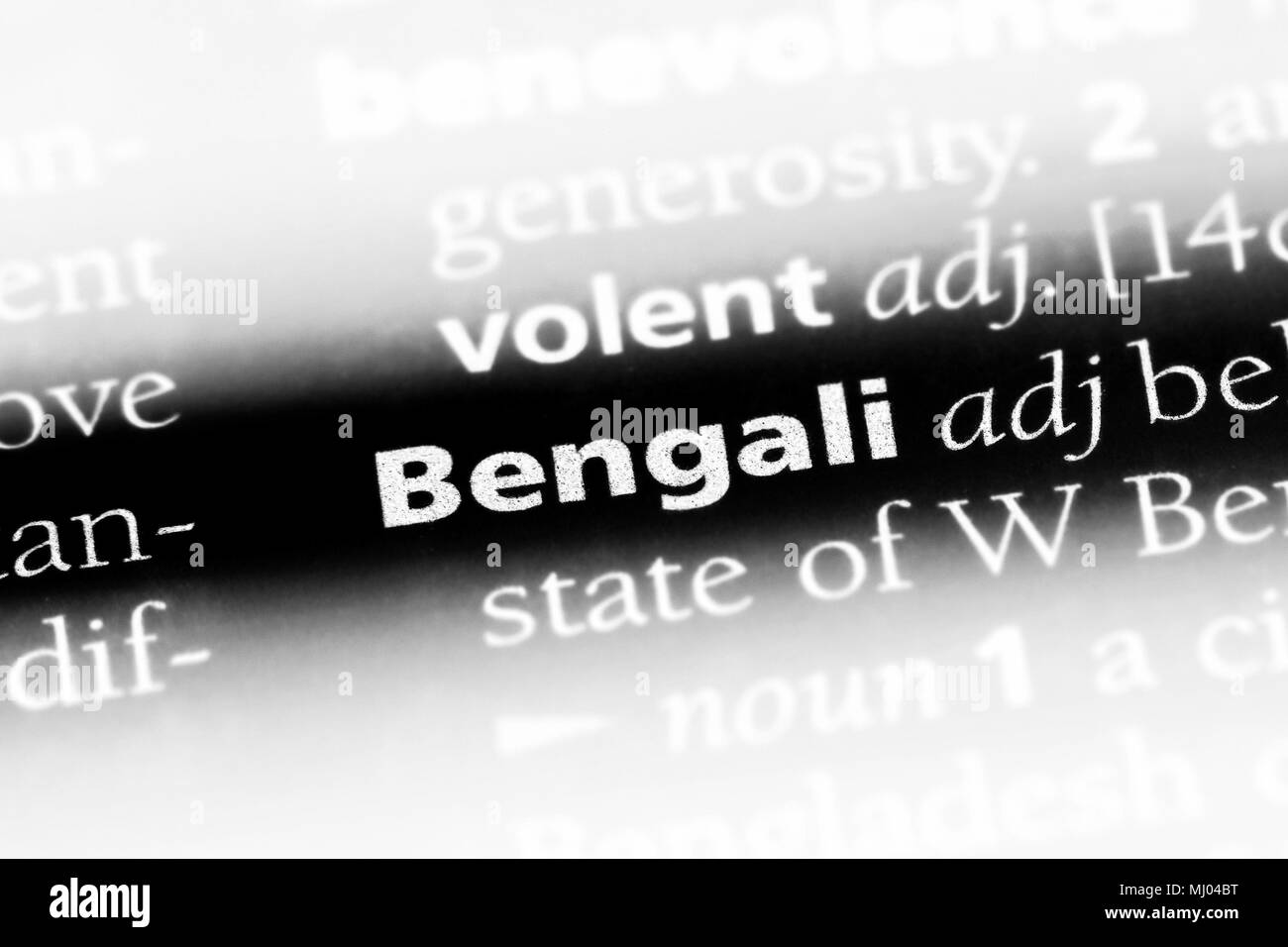 bengali word in a dictionary. bengali concept Stock Photo Alamy