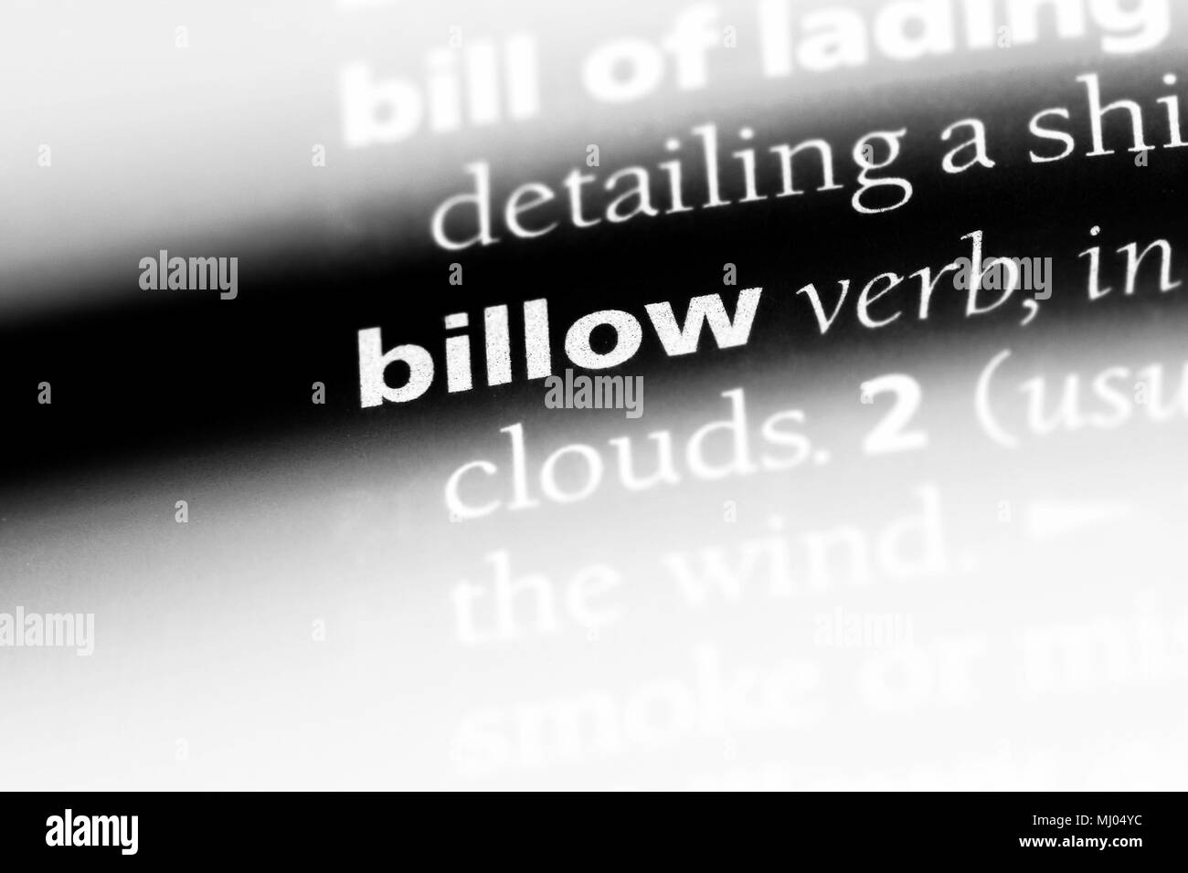 billow word in a dictionary. billow concept Stock Photo Alamy