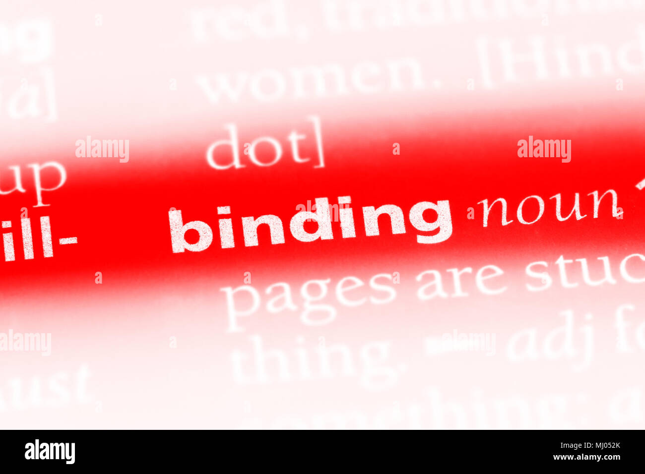 binding word in a dictionary. binding concept Stock Photo Alamy