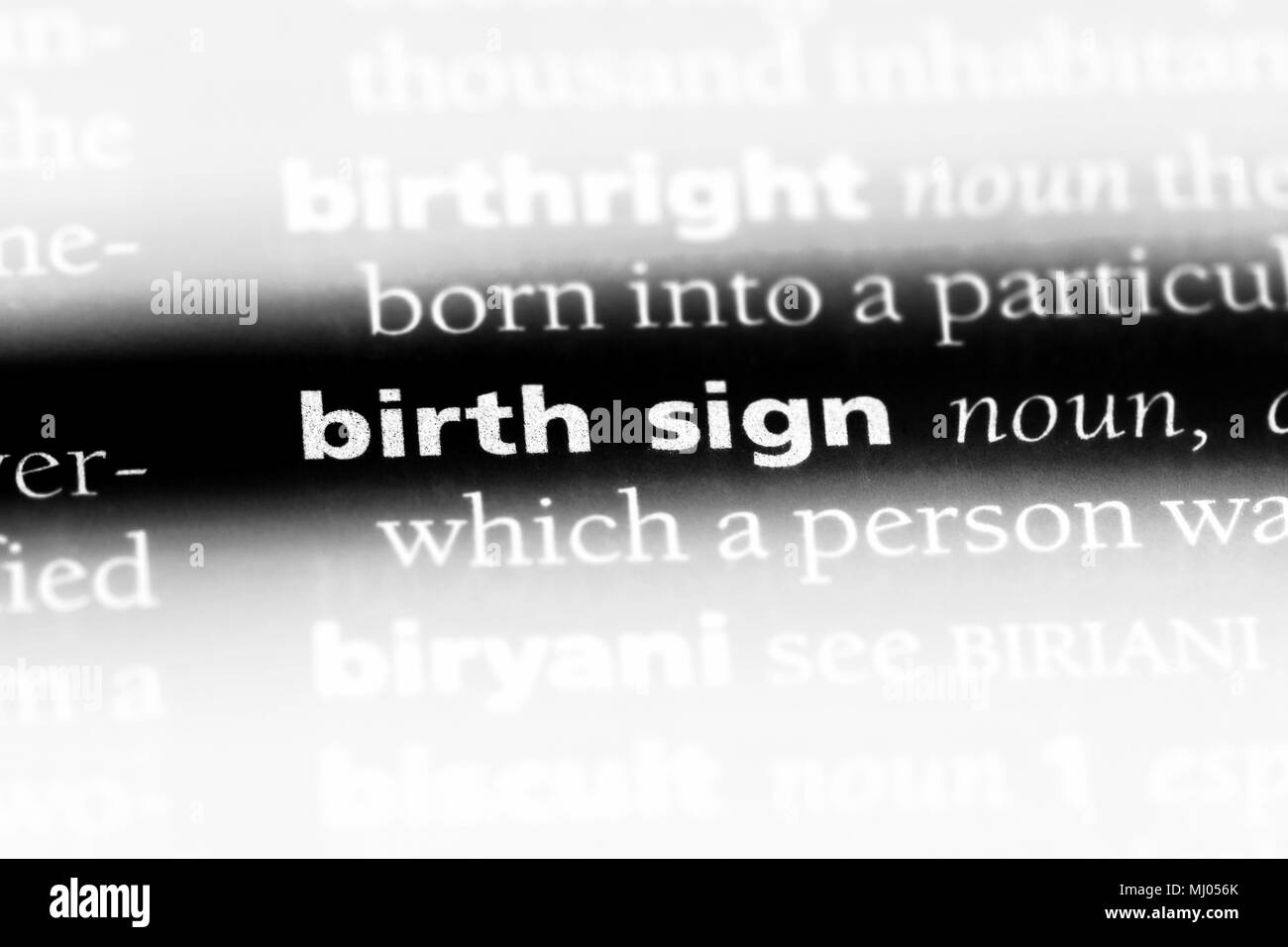 birth sign word in a dictionary. birth sign concept Stock Photo Alamy