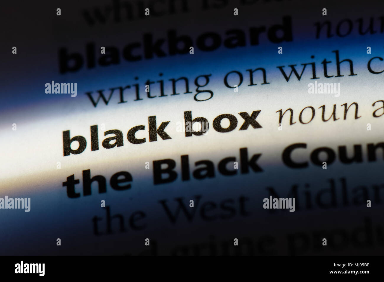 black box word in a dictionary. black box concept Stock Photo Alamy