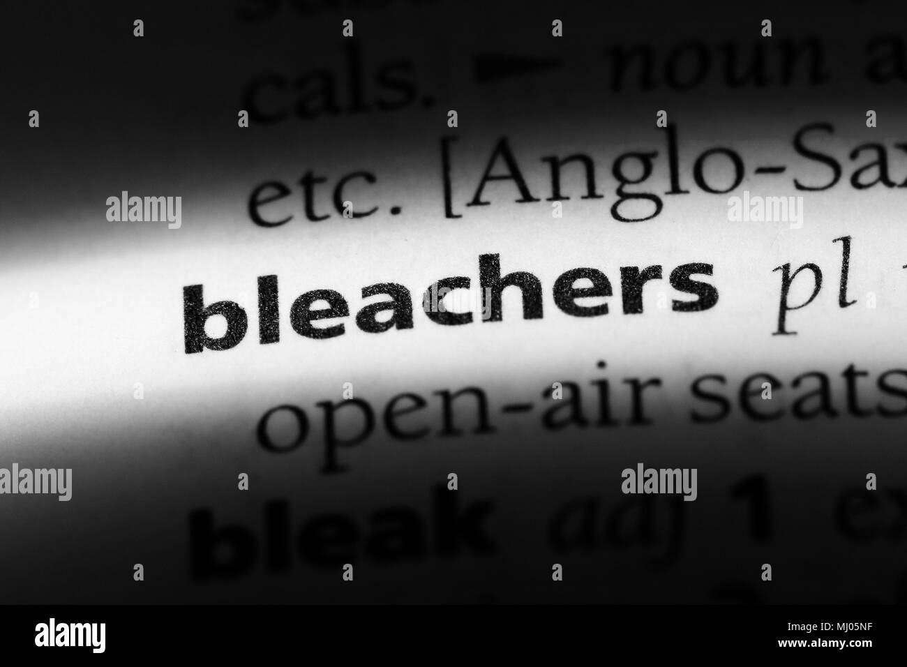 bleachers word in a dictionary. bleachers concept Stock Photo Alamy