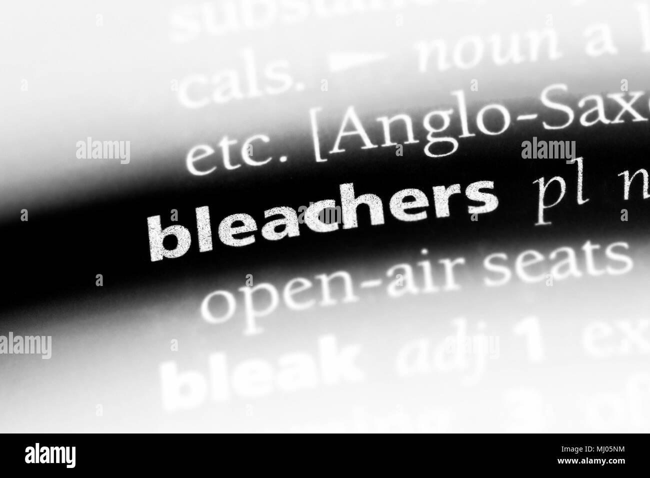 bleachers word in a dictionary. bleachers concept Stock Photo Alamy