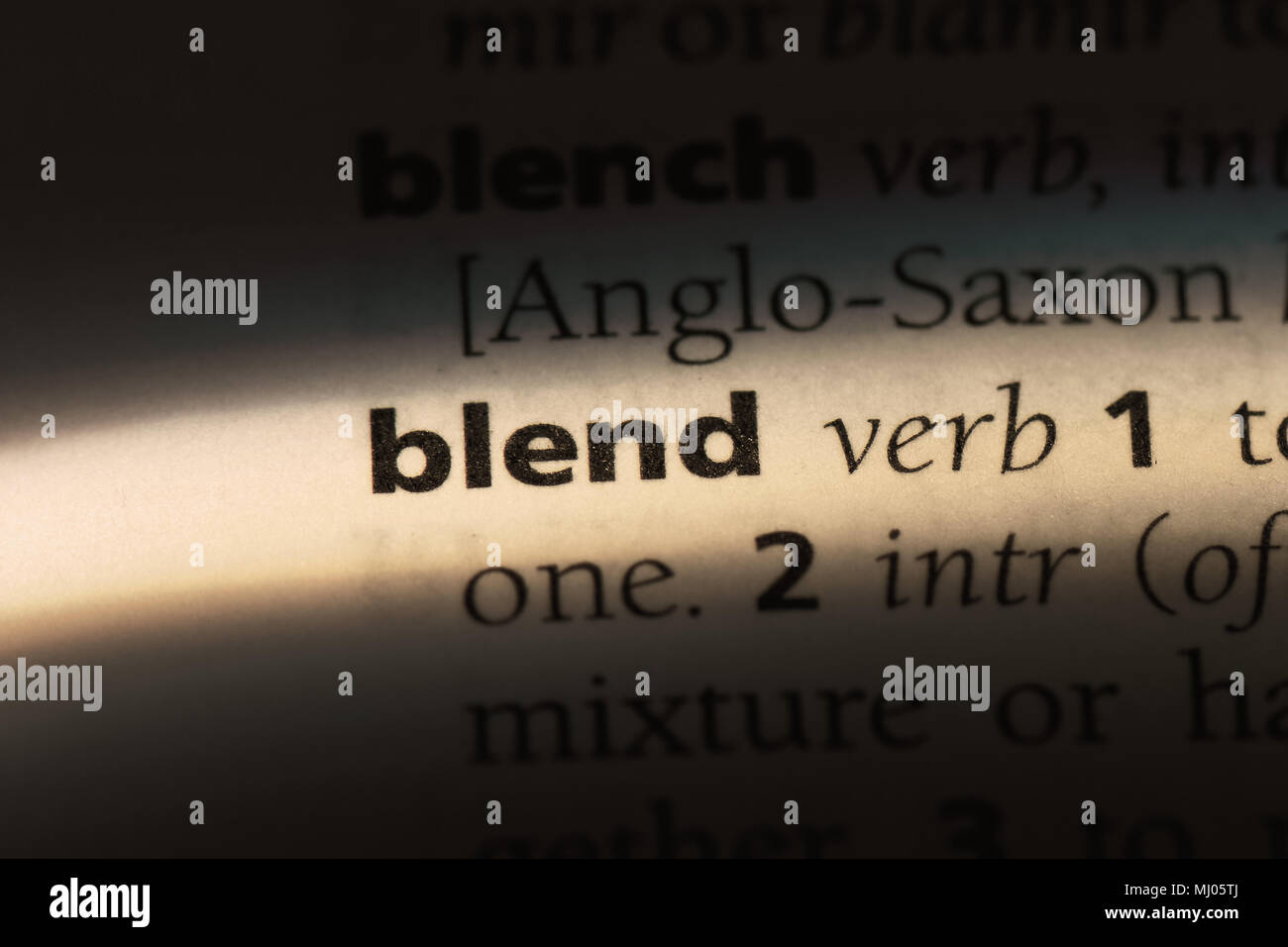 blend word in a dictionary. blend concept Stock Photo Alamy