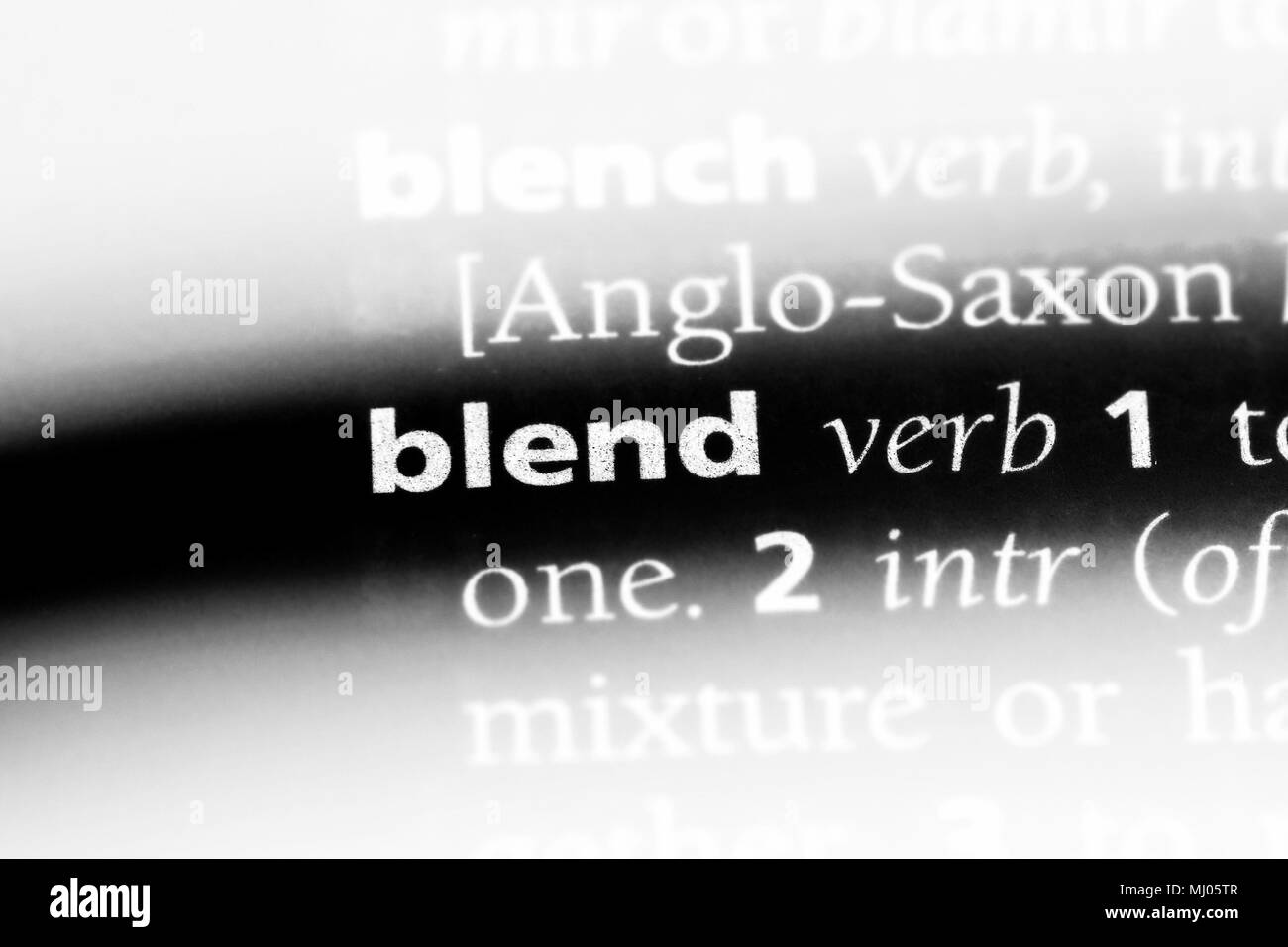 blend word in a dictionary. blend concept Stock Photo Alamy