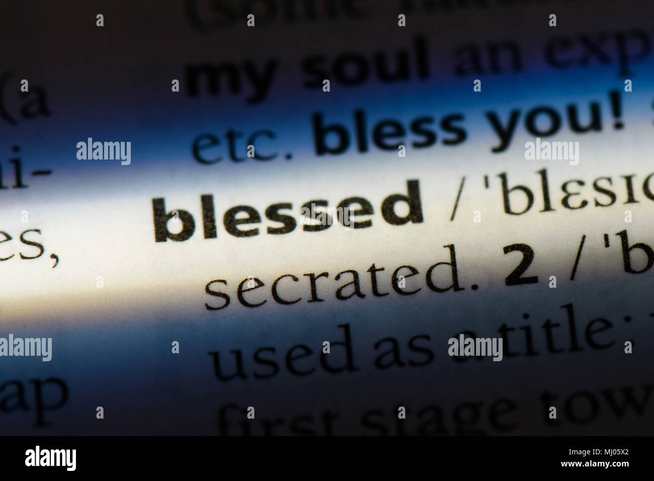 blessed word in a dictionary. blessed concept Stock Photo Alamy