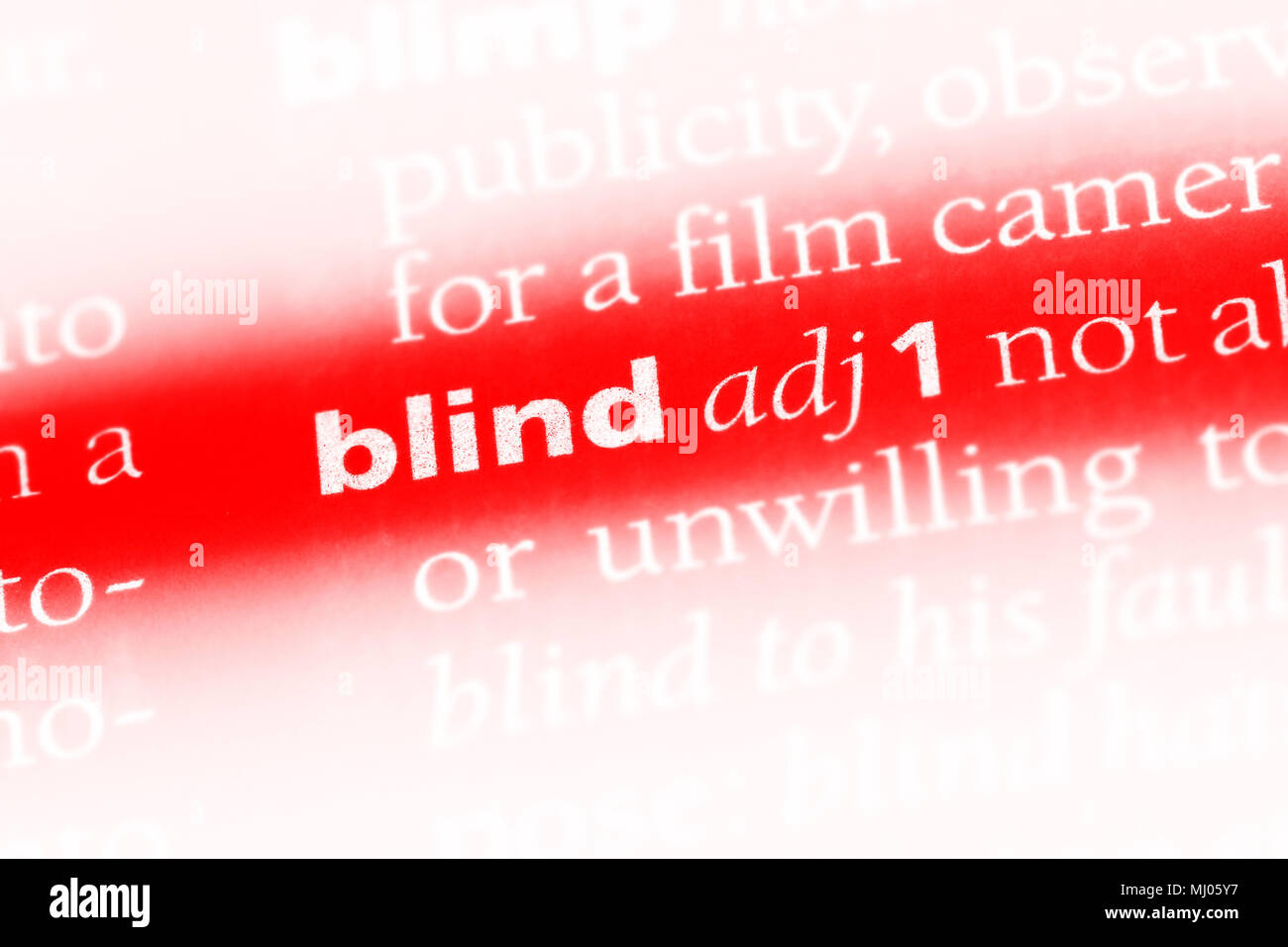 blind word in a dictionary. blind concept Stock Photo Alamy