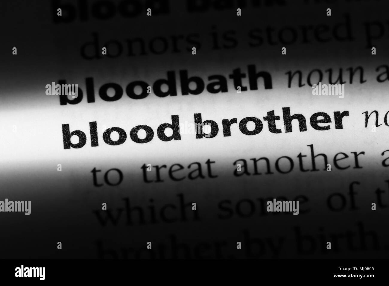 blood brother word in a dictionary. blood brother concept Stock Photo