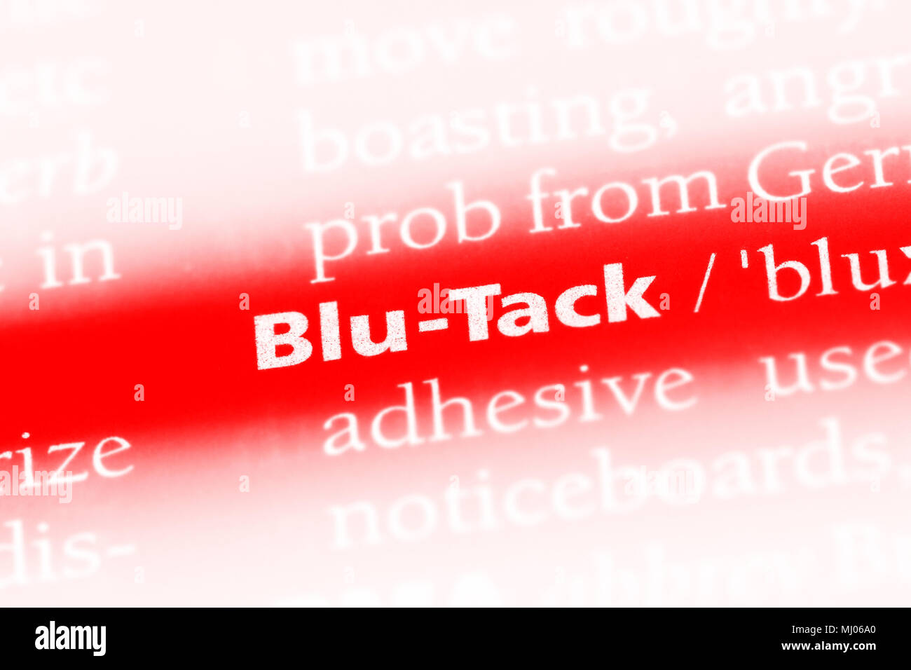 blutack word in a dictionary. blutack concept Stock Photo Alamy