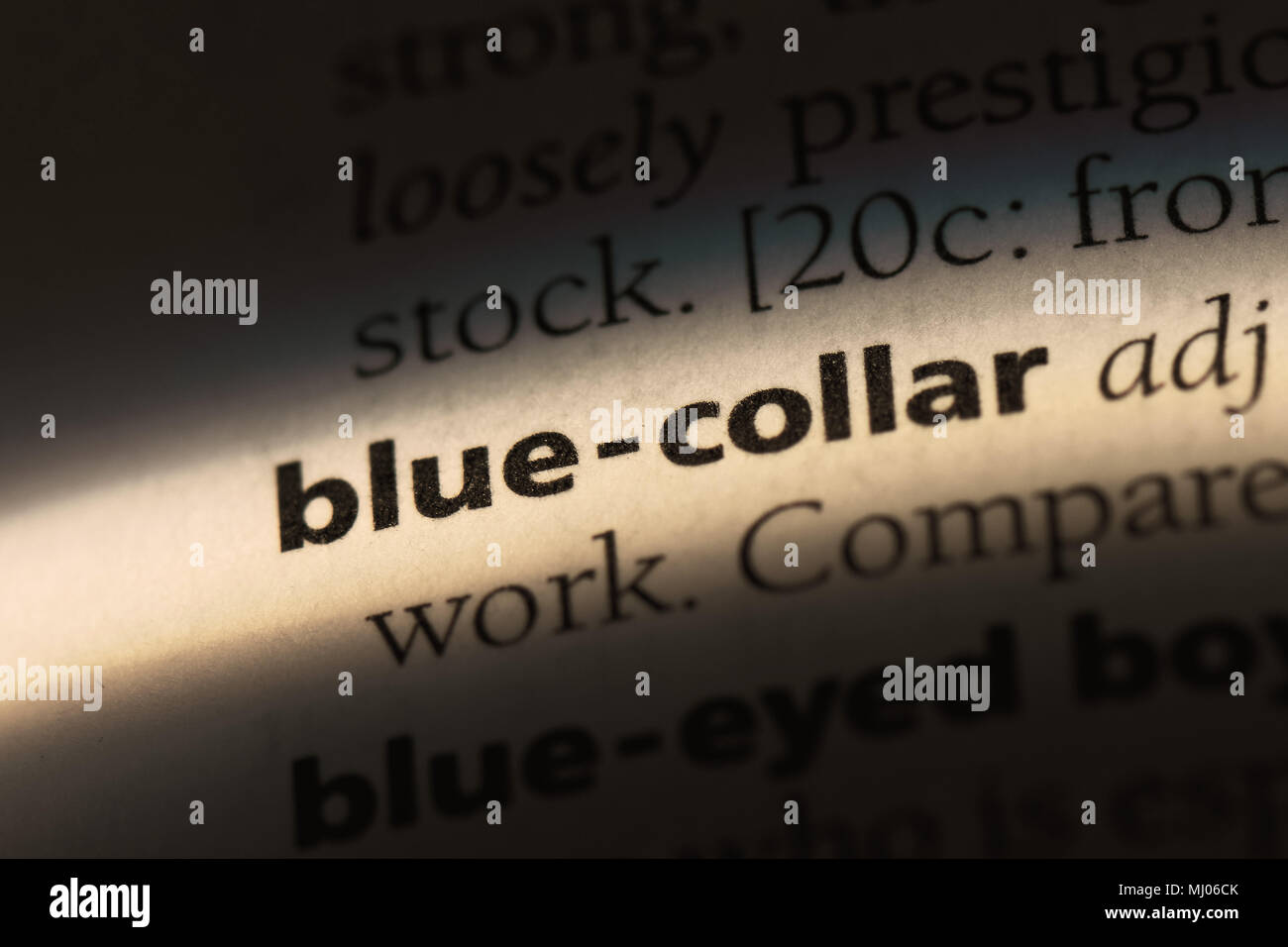 bluecollar word in a dictionary. bluecollar concept Stock Photo Alamy