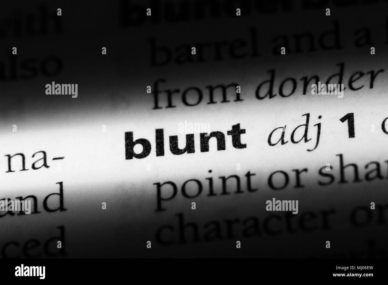 blunt word in a dictionary. blunt concept Stock Photo Alamy