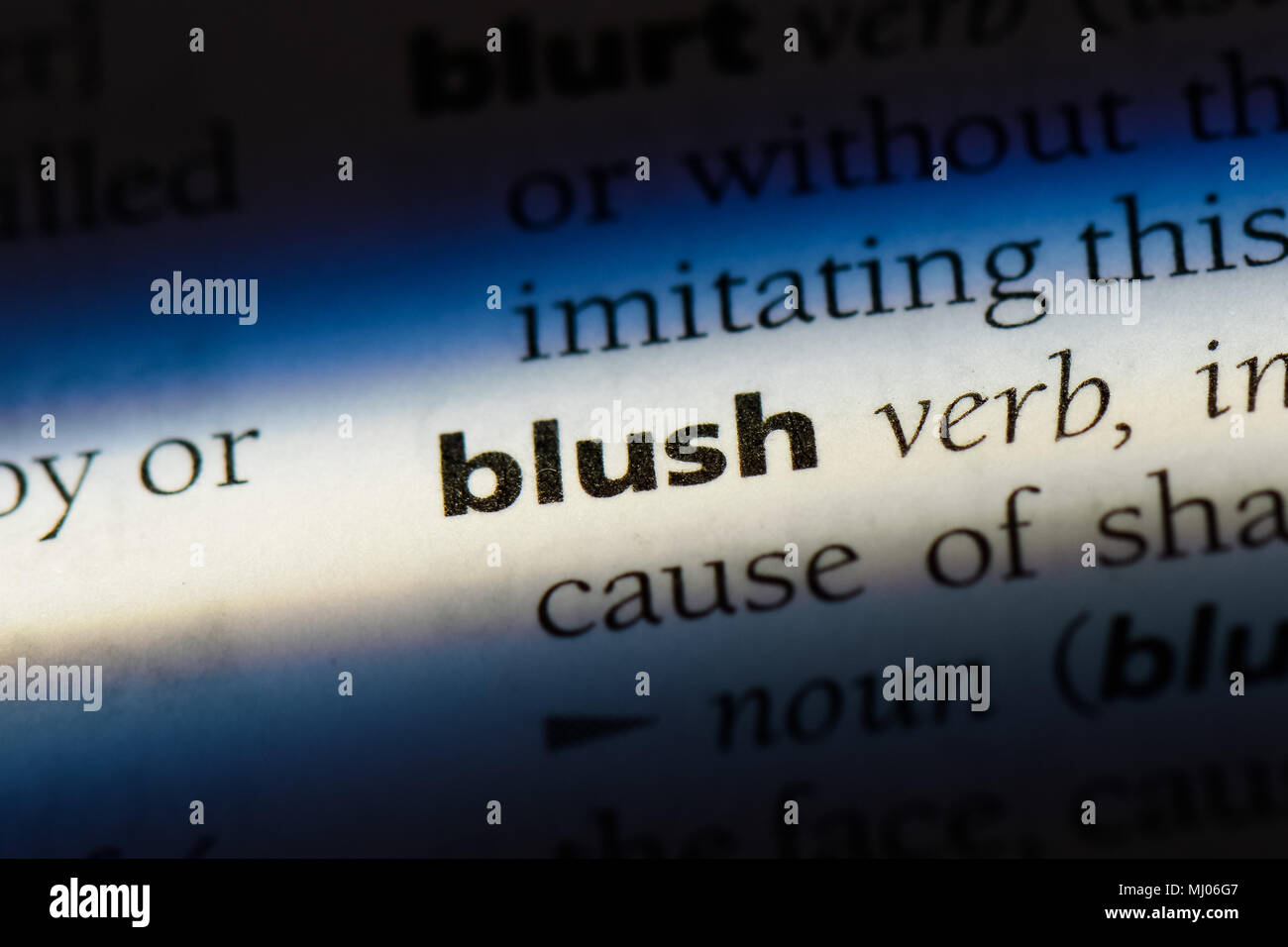 blush word in a dictionary. blush concept Stock Photo Alamy