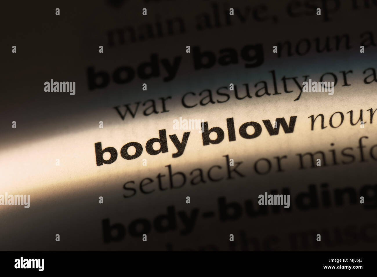 body blow word in a dictionary. body blow concept Stock Photo Alamy