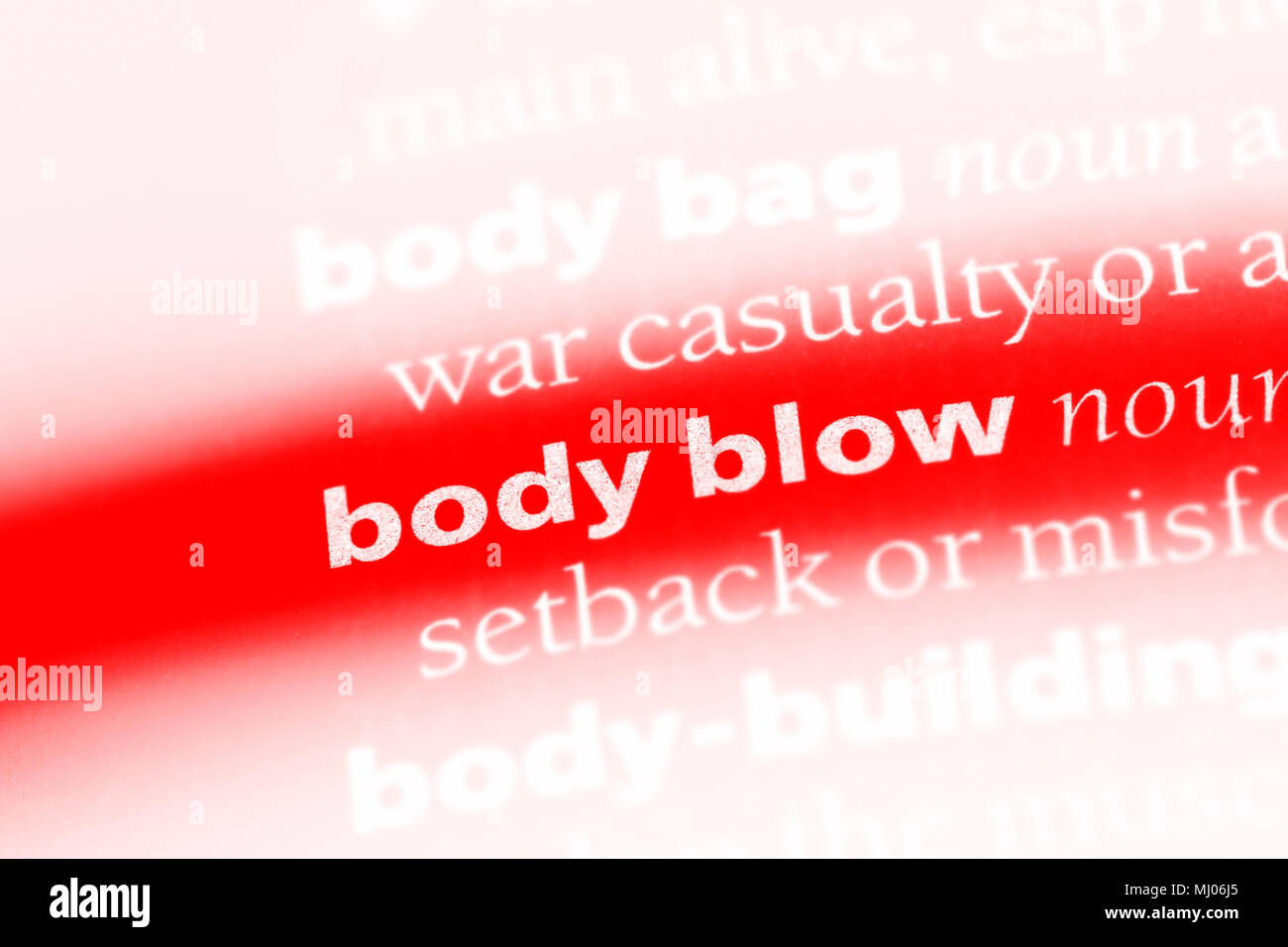 body blow word in a dictionary. body blow concept Stock Photo Alamy