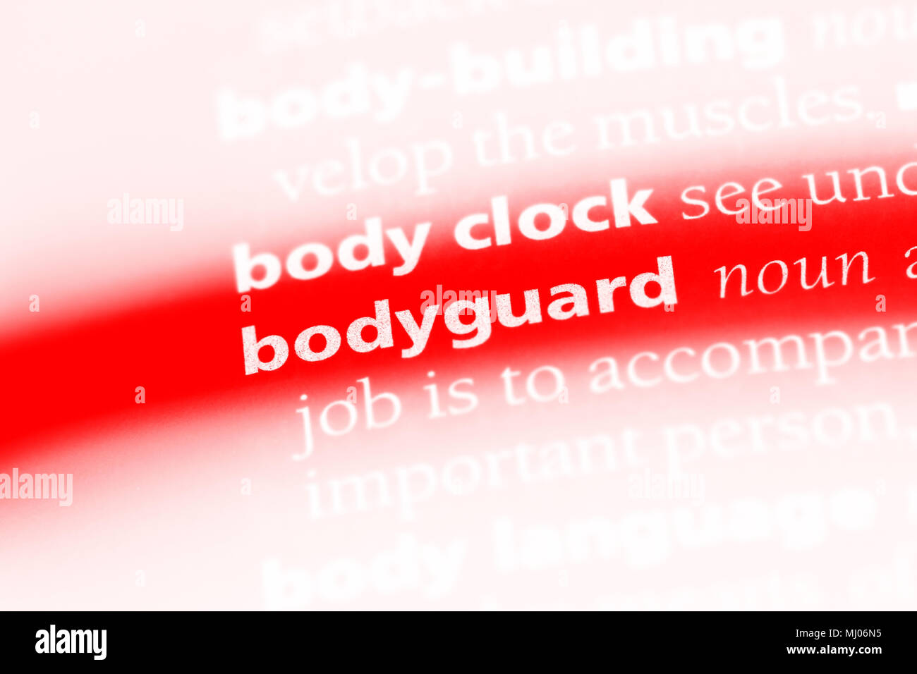 bodyguard word in a dictionary. bodyguard concept Stock Photo Alamy