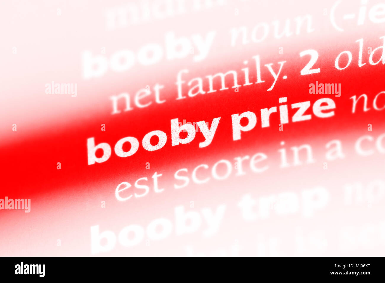 booby prize word in a dictionary. booby prize concept Stock Photo - Alamy
