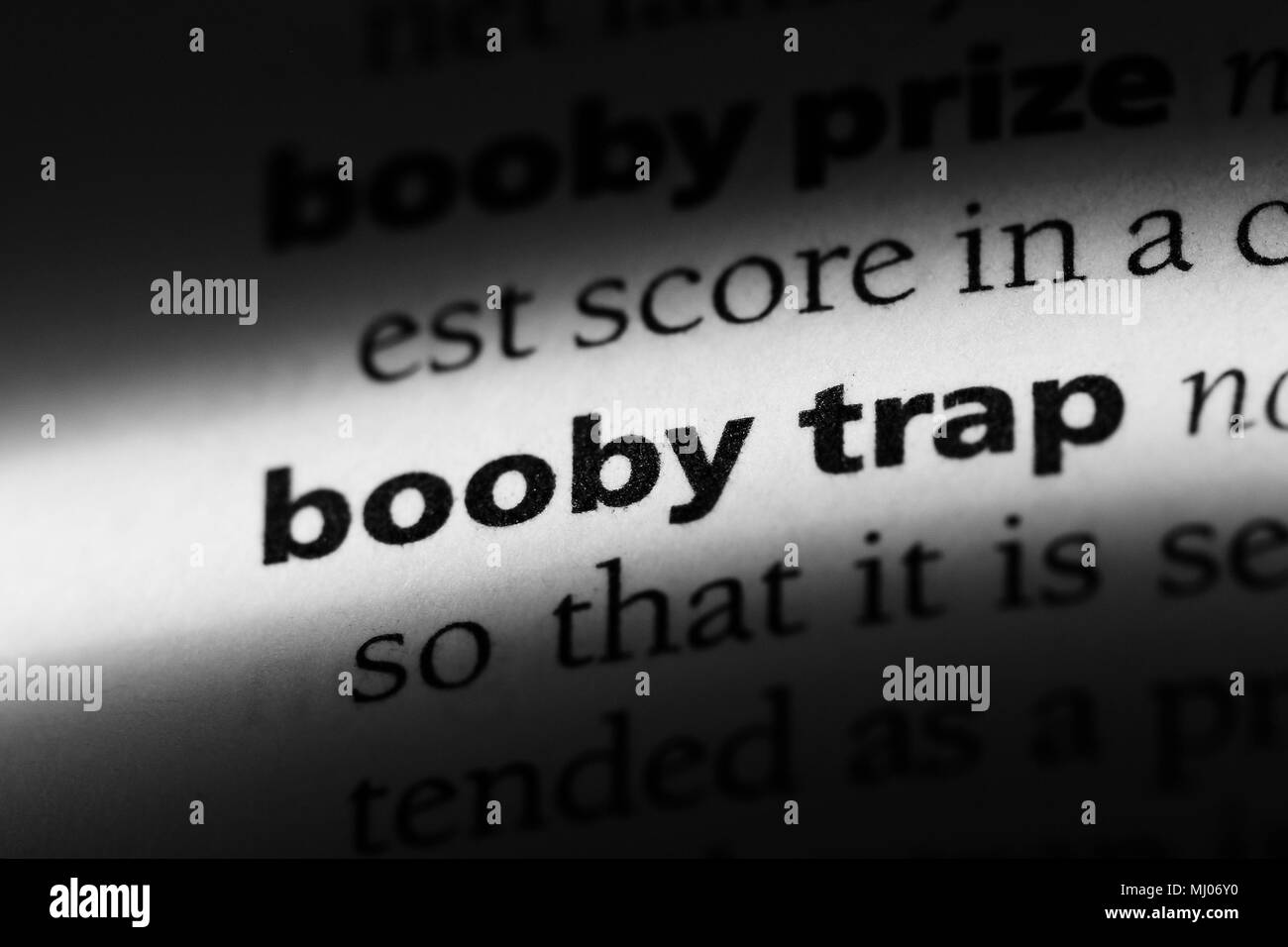booby trap word in a dictionary. booby trap concept Stock Photo Alamy