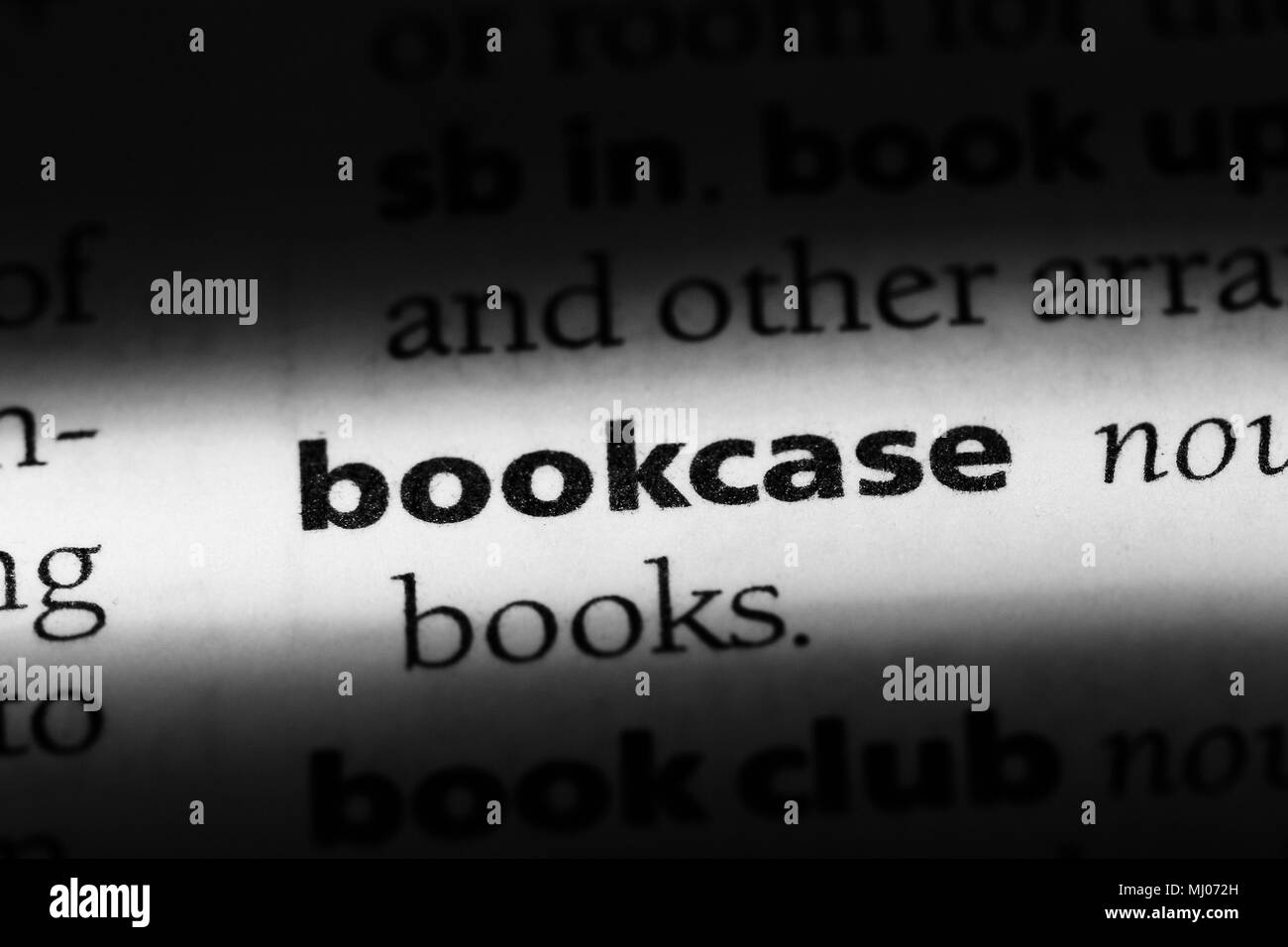 bookcase word in a dictionary. bookcase concept Stock Photo Alamy