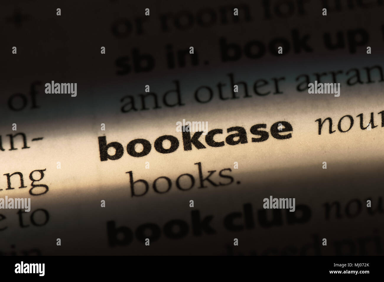 bookcase word in a dictionary. bookcase concept Stock Photo Alamy