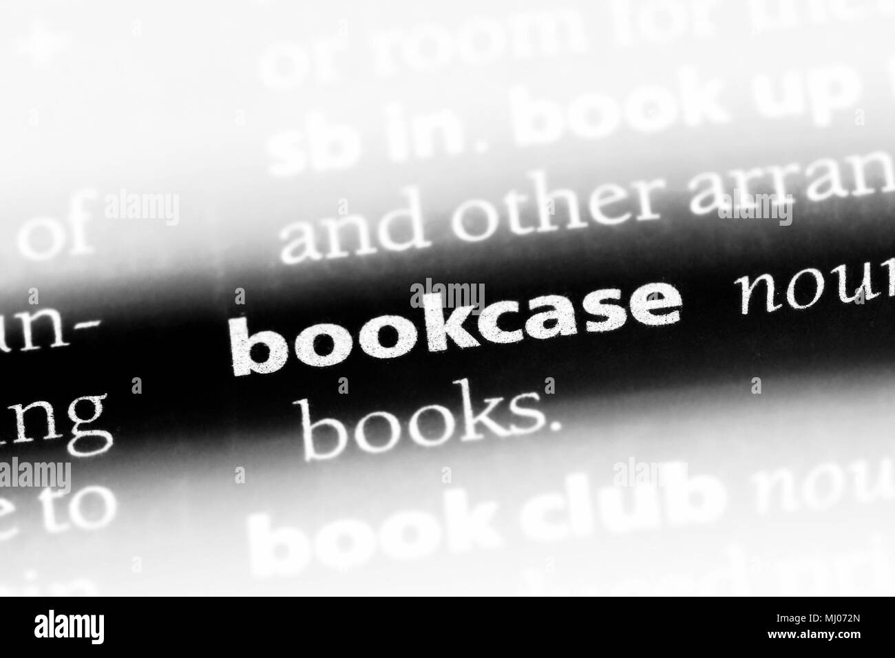 bookcase word in a dictionary. bookcase concept Stock Photo Alamy