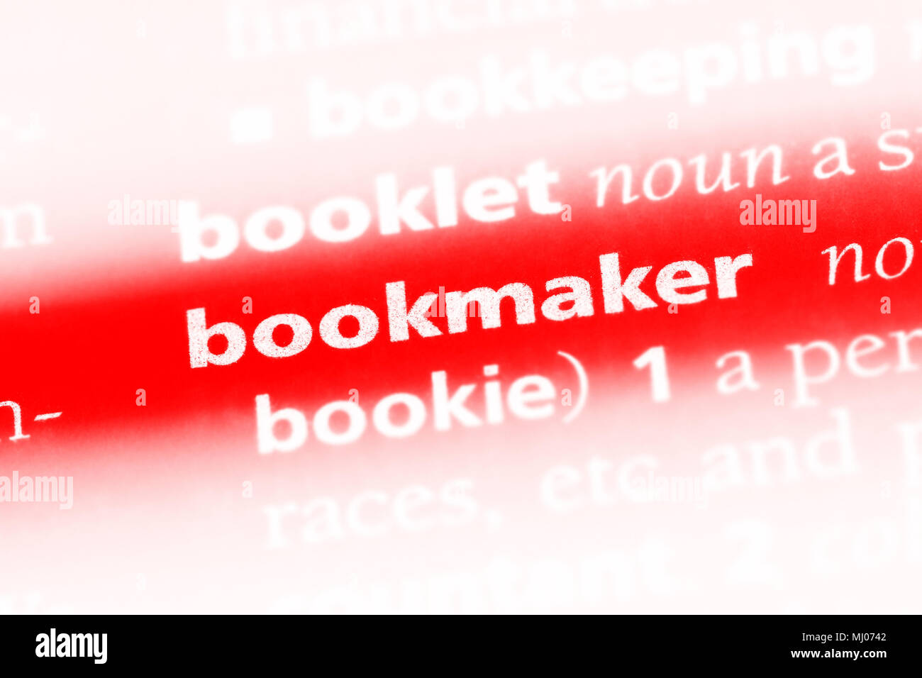 bookmarker word in a dictionary. bookmarker concept Stock Photo - Alamy
