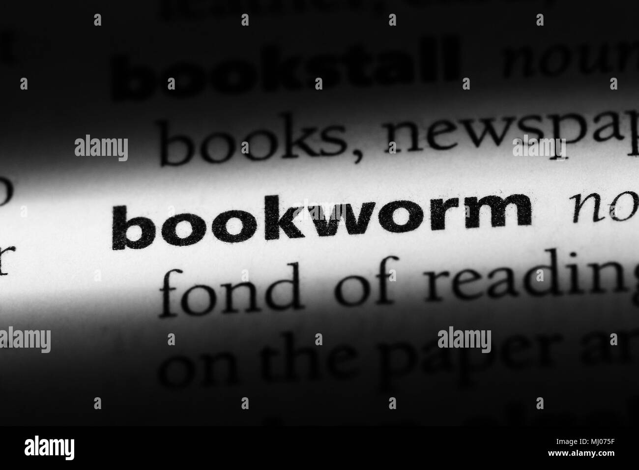 bookworm word in a dictionary. bookworm concept Stock Photo Alamy