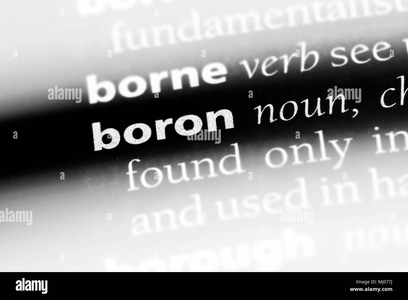boron word in a dictionary. boron concept Stock Photo Alamy