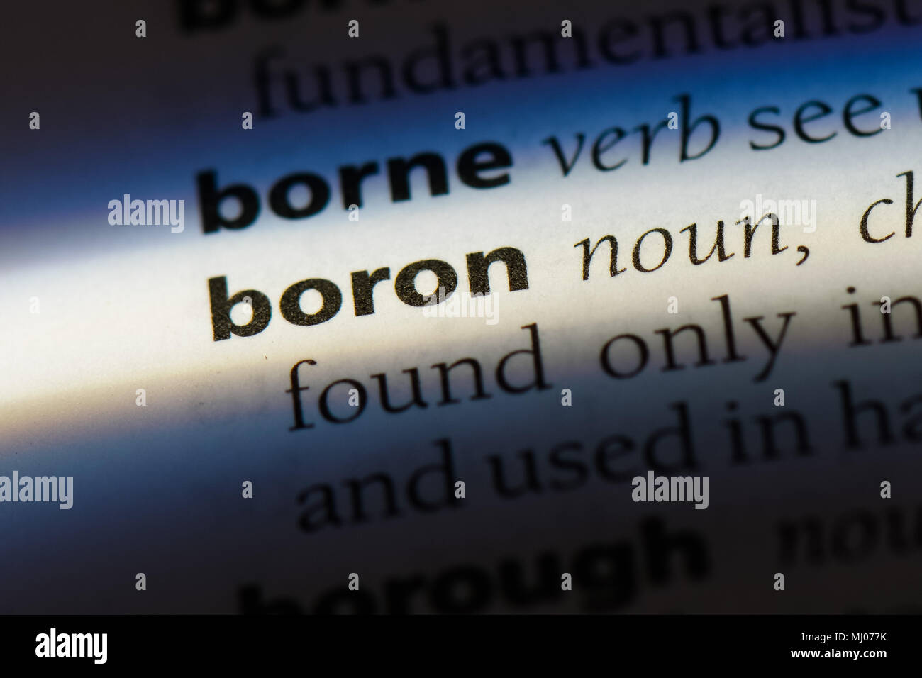 boron word in a dictionary. boron concept Stock Photo Alamy