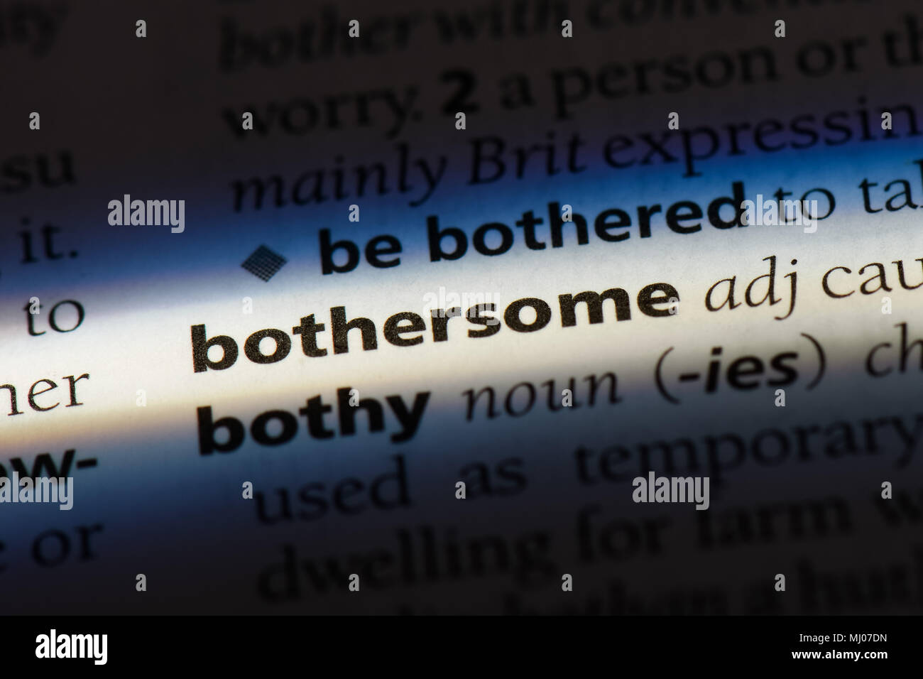 bothersome word in a dictionary. bothersome concept Stock Photo Alamy