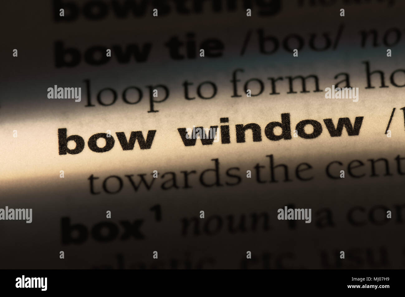 bow window word in a dictionary. bow window concept Stock Photo Alamy