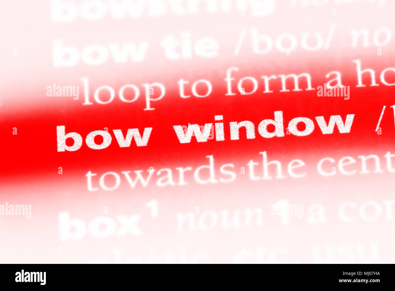 bow window word in a dictionary. bow window concept Stock Photo Alamy