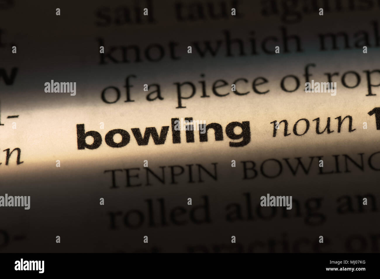 bowling word in a dictionary. bowling concept Stock Photo Alamy
