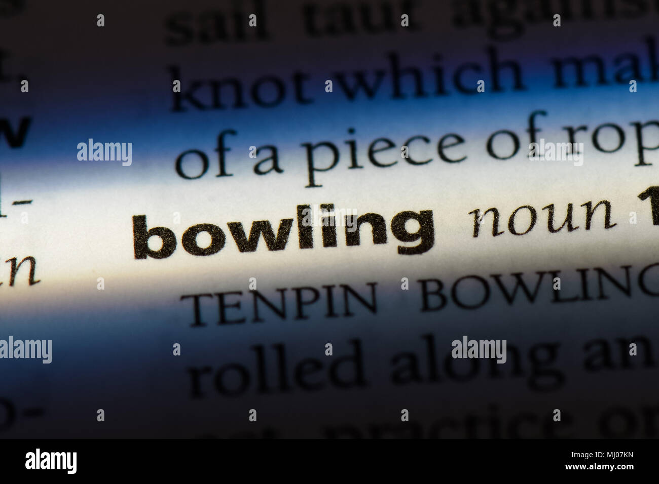 bowling word in a dictionary. bowling concept Stock Photo Alamy