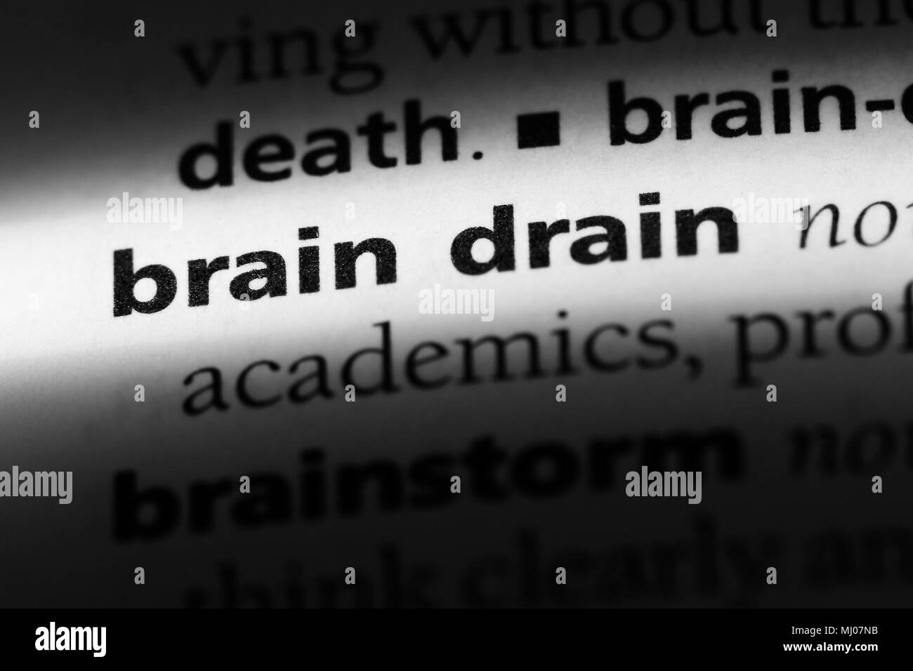 brain drain word in a dictionary. brain drain concept Stock Photo Alamy