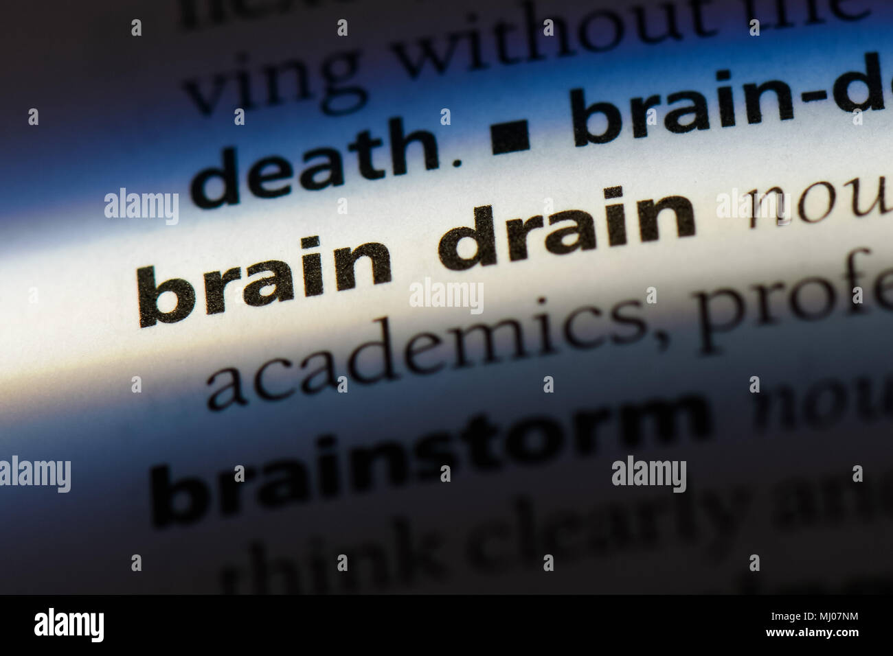 brain drain word in a dictionary. brain drain concept Stock Photo Alamy