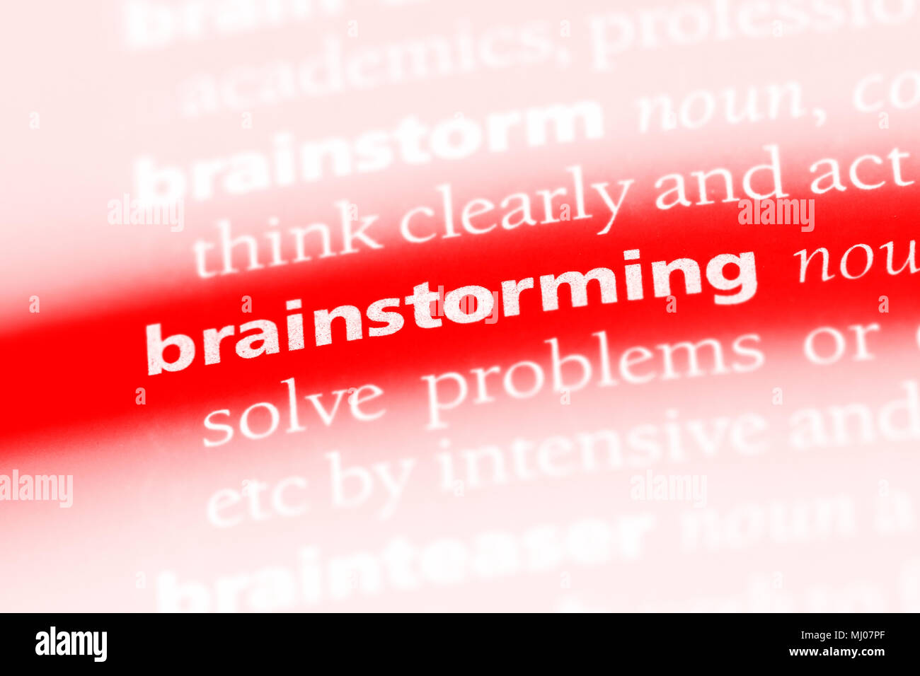brainstorming word in a dictionary. brainstorming concept Stock Photo