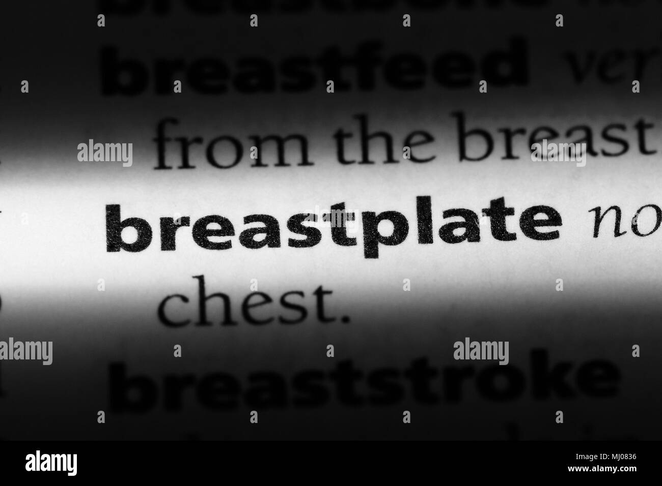breastplate word in a dictionary. breastplate concept Stock Photo Alamy
