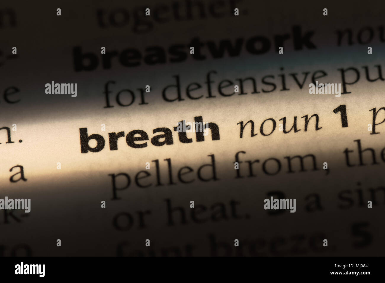 breath word in a dictionary. breath concept Stock Photo Alamy