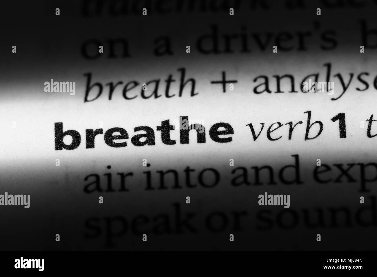 breathe word in a dictionary. breathe concept Stock Photo Alamy