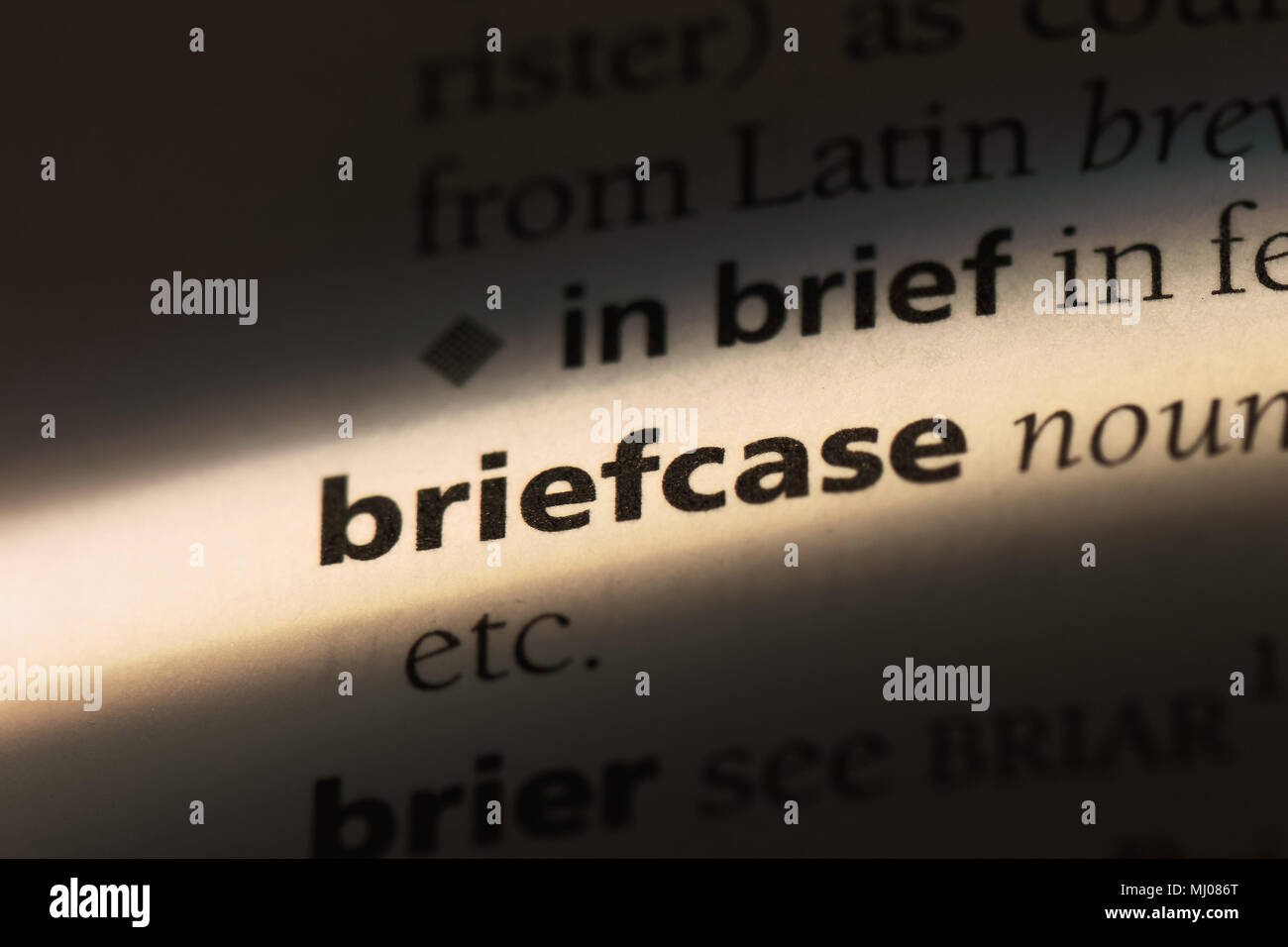 briefcase word in a dictionary. briefcase concept Stock Photo Alamy