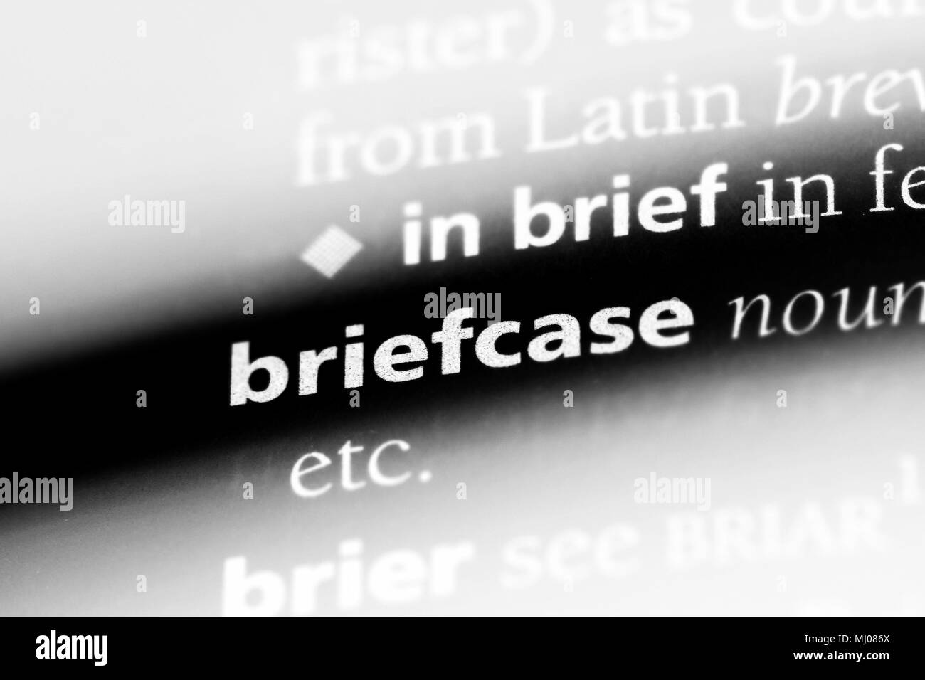 briefcase word in a dictionary. briefcase concept Stock Photo Alamy