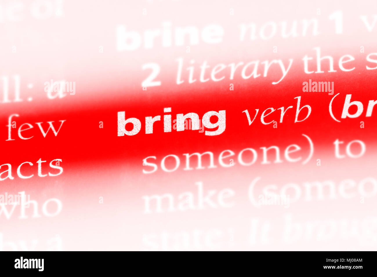 bring word in a dictionary. bring concept Stock Photo - Alamy