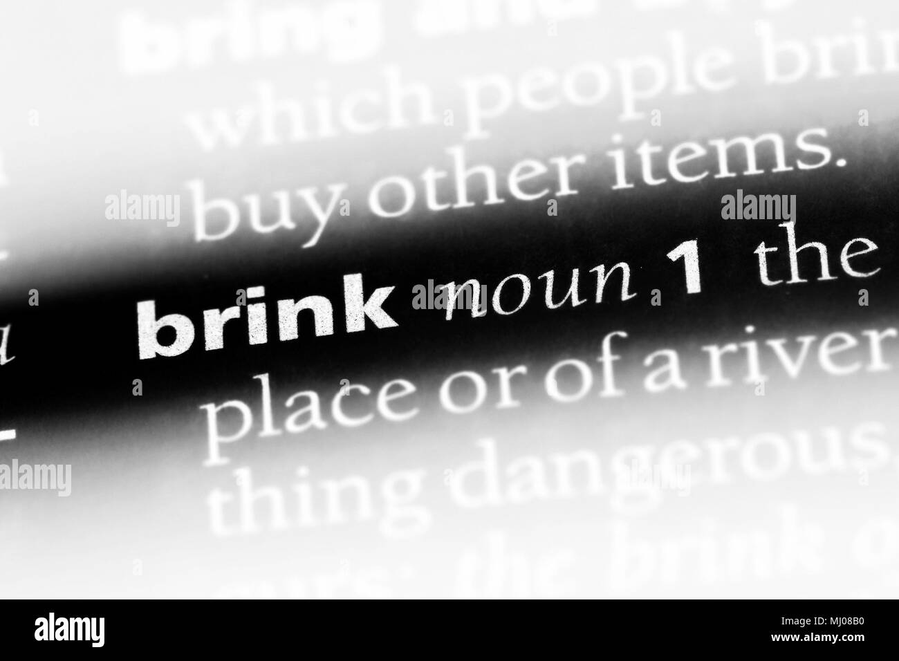 brink word in a dictionary. brink concept Stock Photo Alamy
